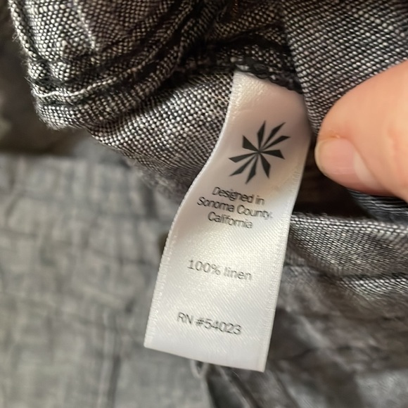 Athleta Gray 100% Linen Ankle Pant 0848 591449 pockets drawstring 6T B9 - Picture 5 of 7